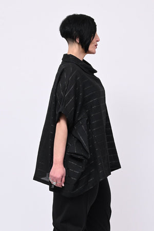 Maglia garzata righe - Nero