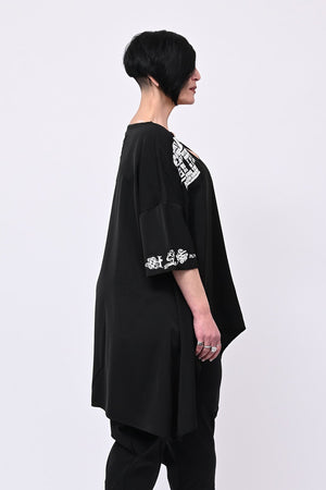 Maglia scritte punta - Nero