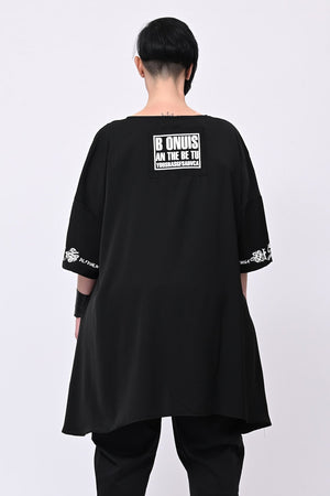 Maglia scritte punta - Nero