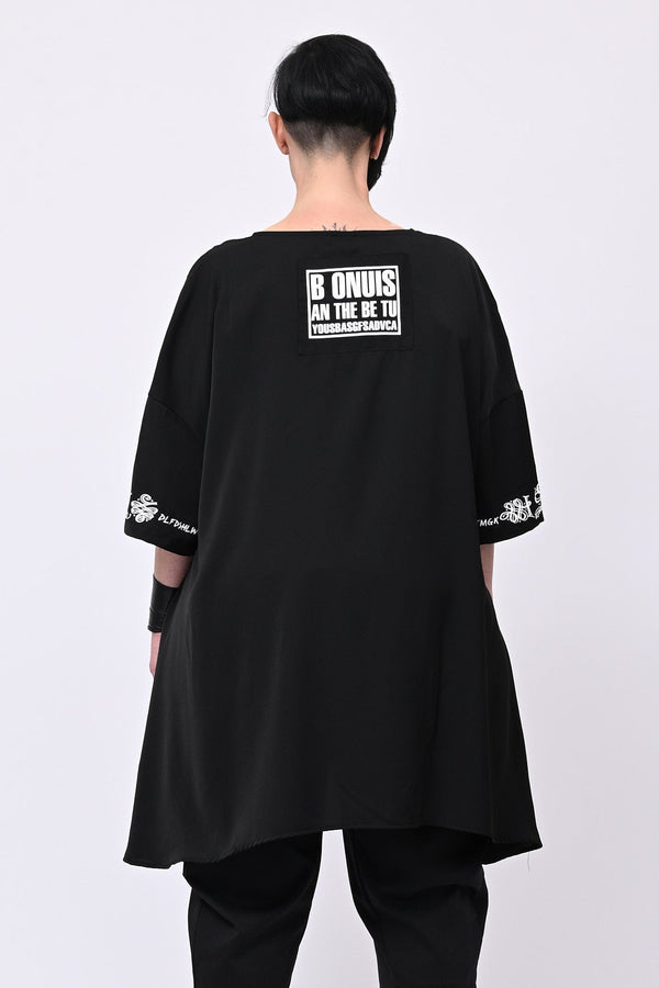 Maglia scritte punta - Nero