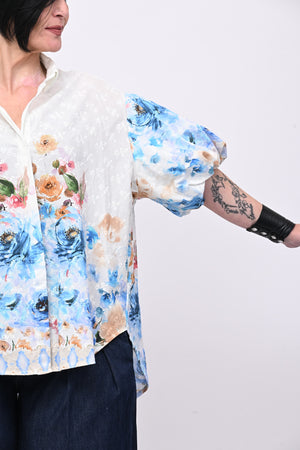Camicia Sangallo dipinta - Azzurro