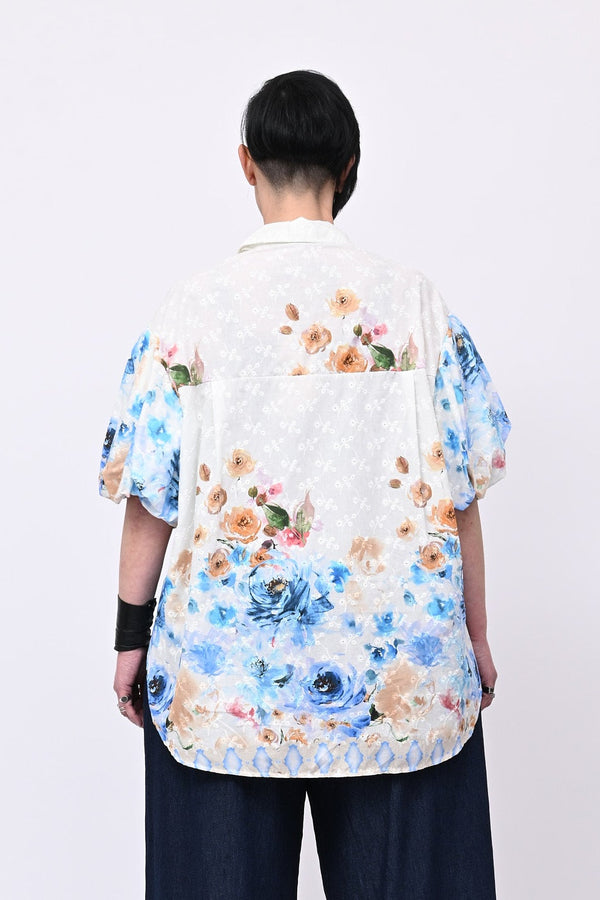 Camicia Sangallo dipinta - Azzurro