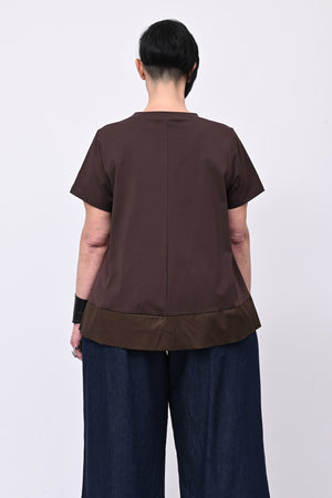 Maglia svasata con bordo - Moro