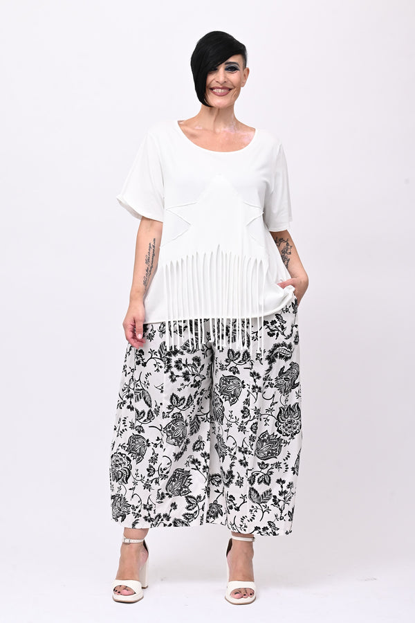 T-shirt stella frange - Bianco