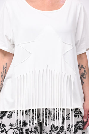 T-shirt stella frange - Bianco