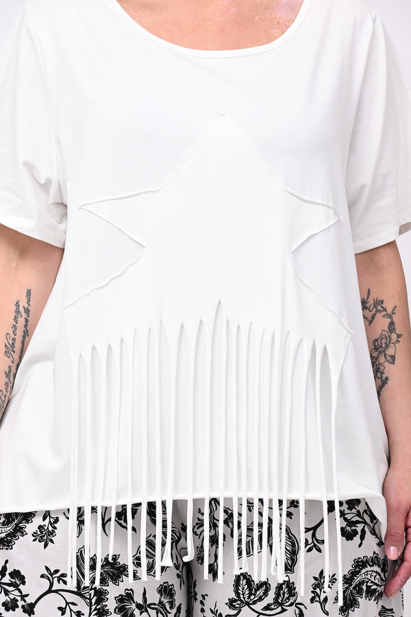 T-shirt stella frange - Bianco