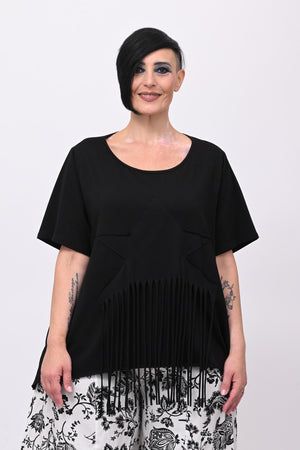T-shirt stella frange - Nero