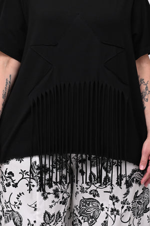 T-shirt stella frange - Nero