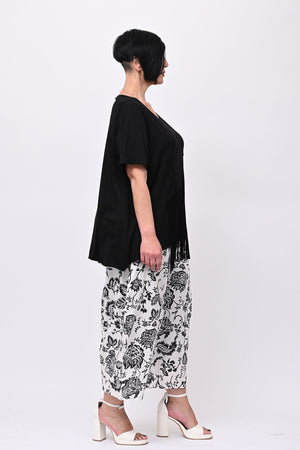 T-shirt stella frange - Nero