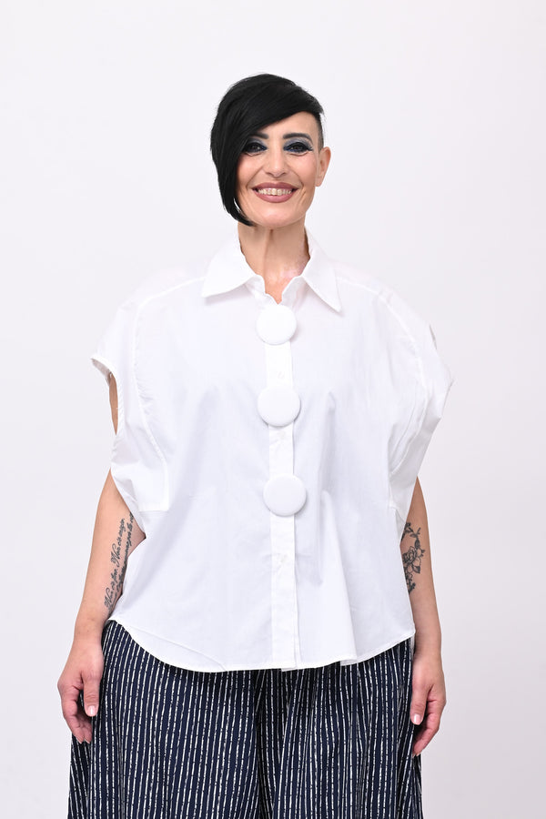 Camicia maxi bottoni - Bianco