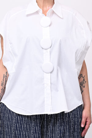 Camicia maxi bottoni - Bianco