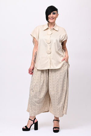 Camicia maxi bottoni - Sabbia