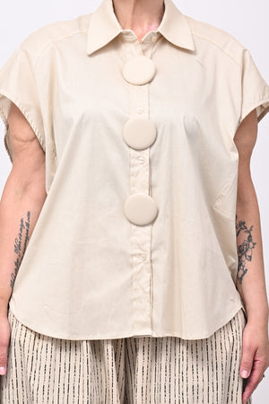Camicia maxi bottoni - Sabbia