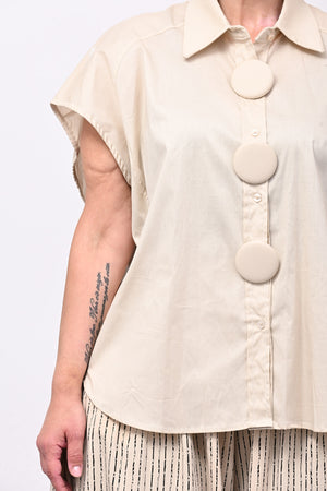 Camicia maxi bottoni - Sabbia