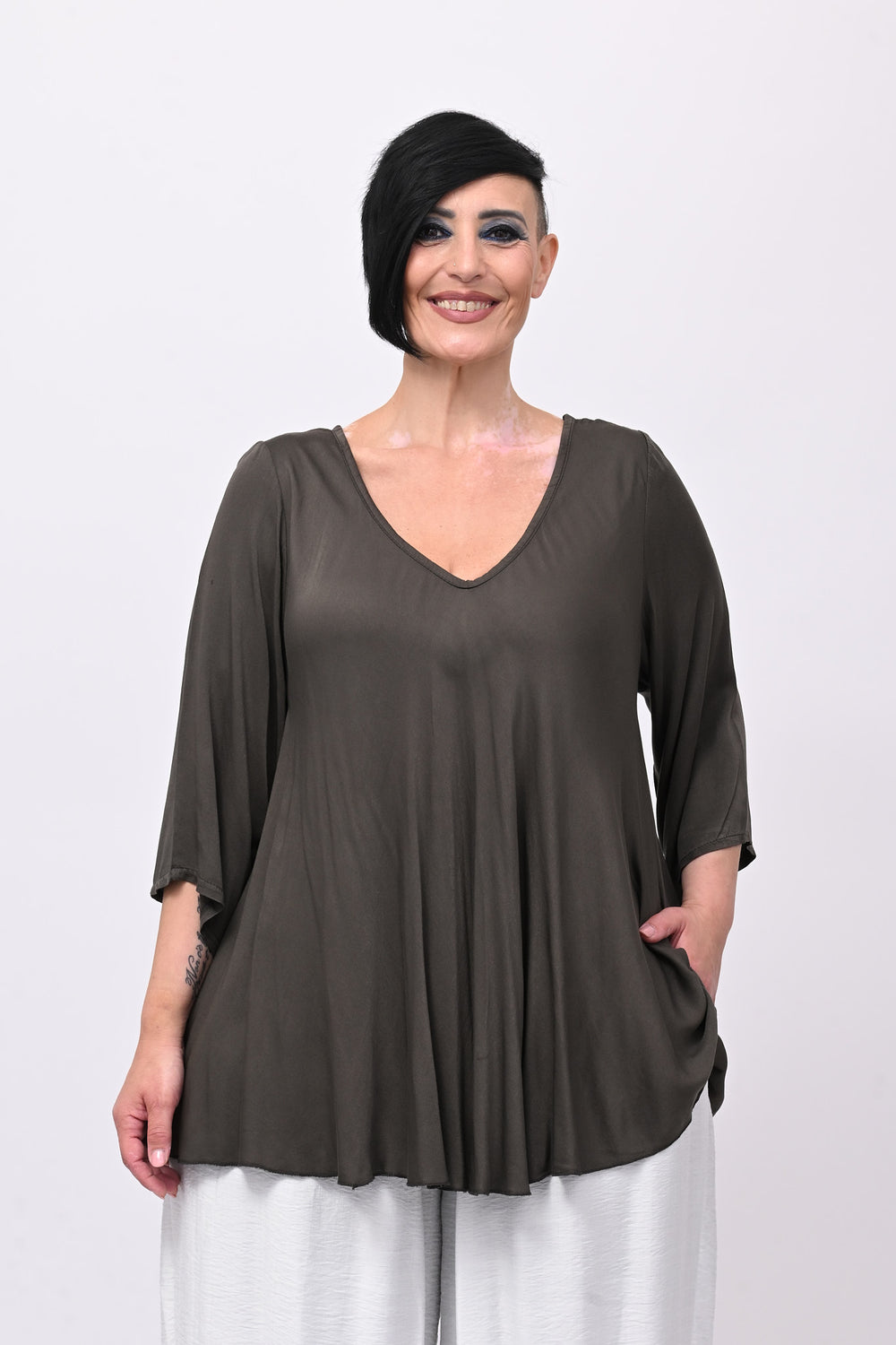 Blusa viscosa svasata - Moro