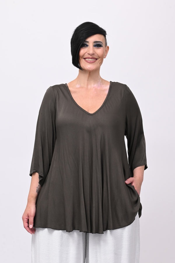 Blusa viscosa svasata - Moro