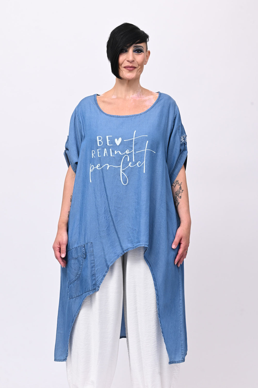 Camicia chambrie coda - Jeans medio