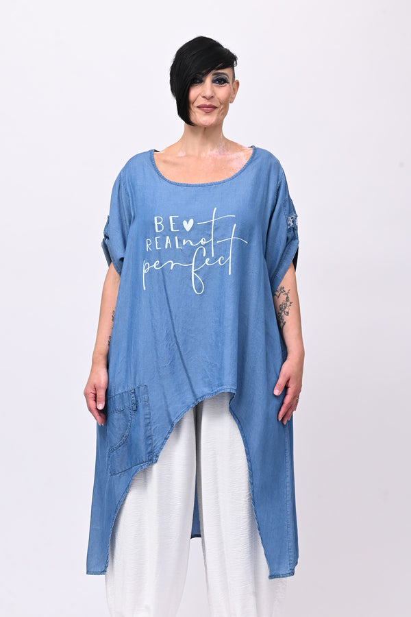 Camicia chambrie coda - Jeans medio