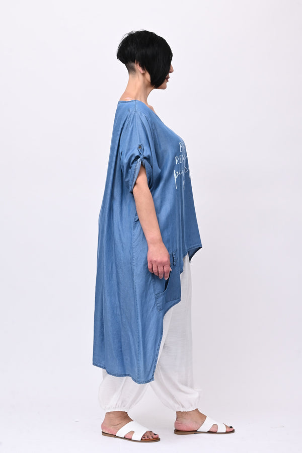 Camicia chambrie coda - Jeans medio