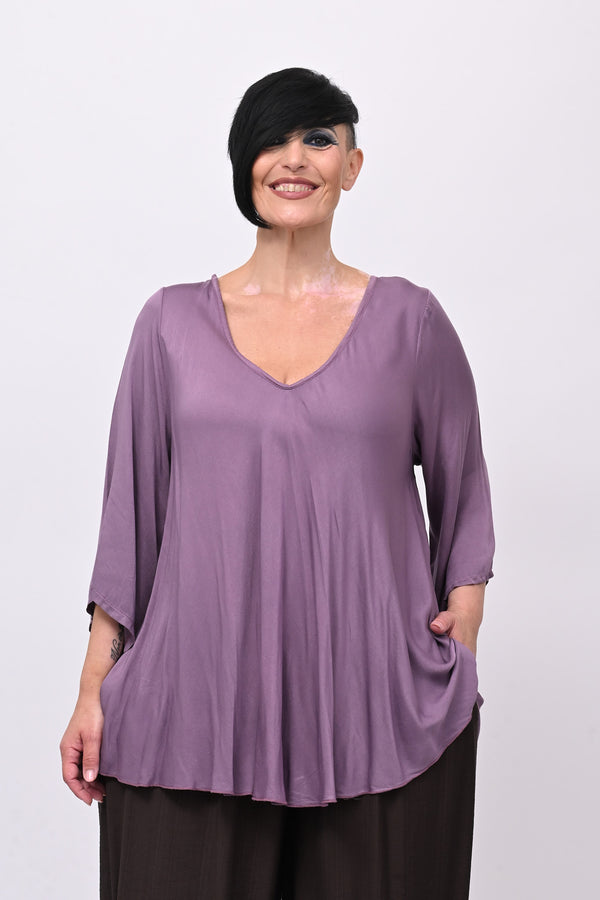 Blusa viscosa svasata - Glicine