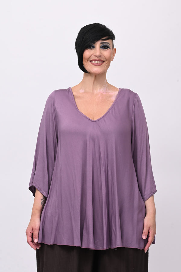 Blusa viscosa svasata - Glicine