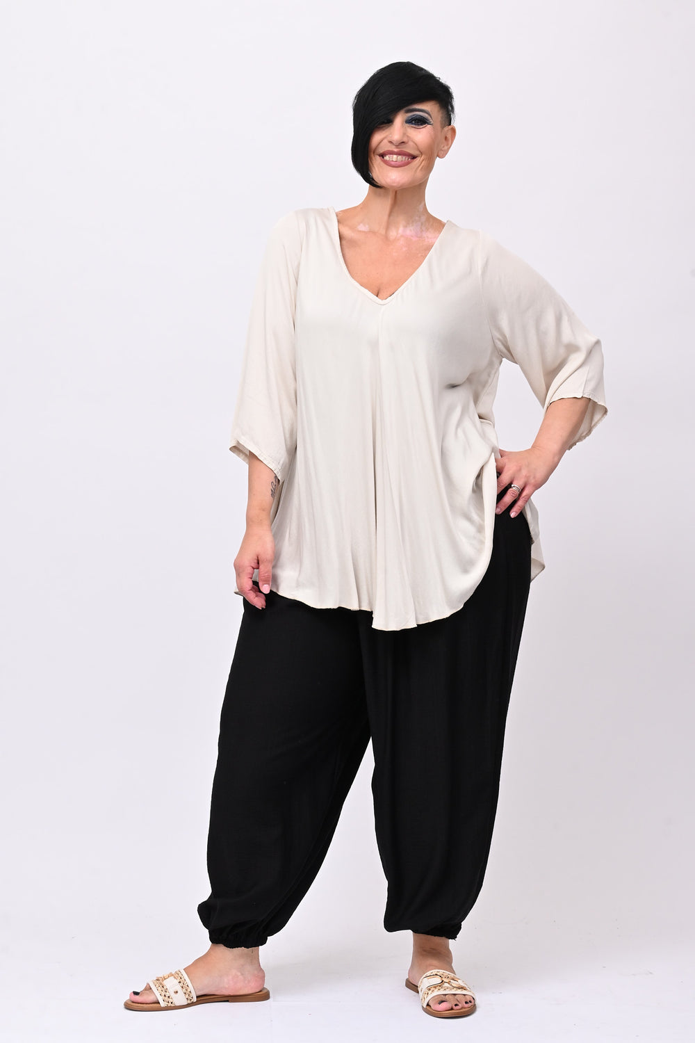 Blusa viscosa svasata - Burro
