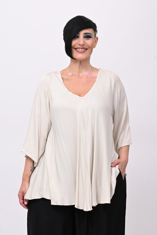 Blusa viscosa svasata - Burro