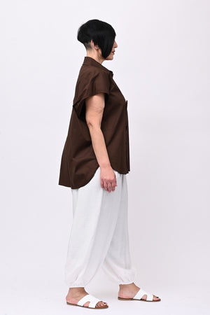 Camicia maxi bottoni - Moro