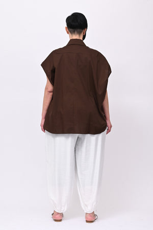 Camicia maxi bottoni - Moro