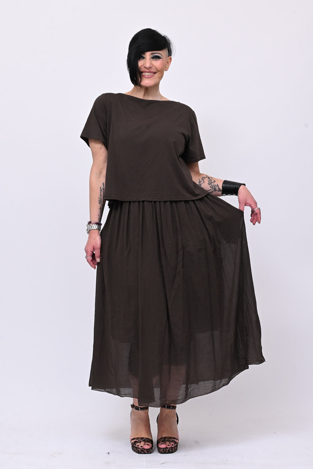 Abito t-shirt crop - Moro