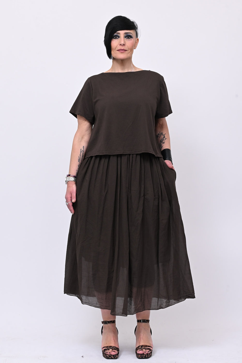 Abito t-shirt crop - Moro