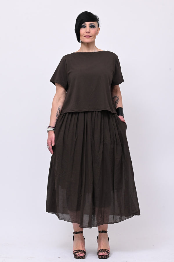 Abito t-shirt crop - Moro