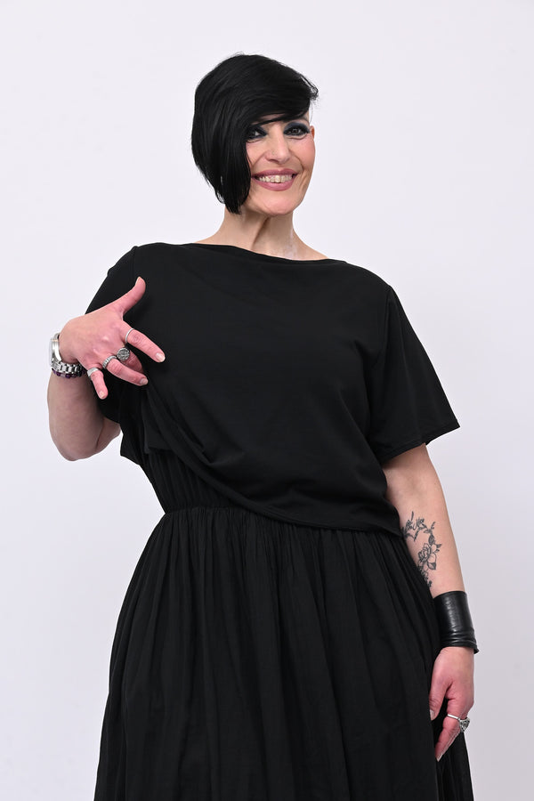 Abito t-shirt crop - Nero