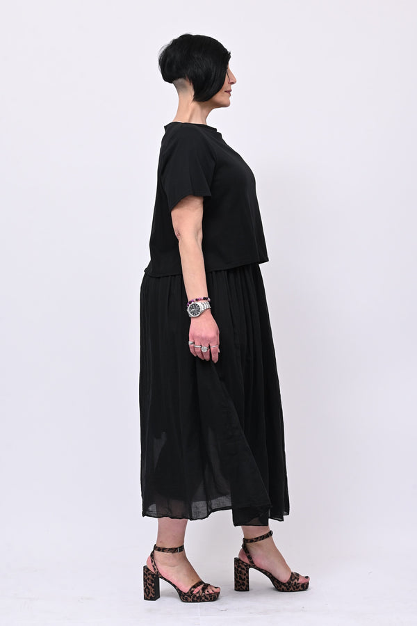 Abito t-shirt crop - Nero