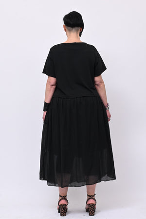 Abito t-shirt crop - Nero