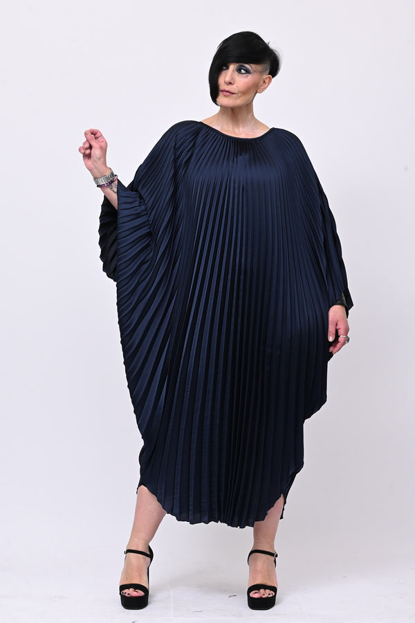 Caftano plisse over - Blu