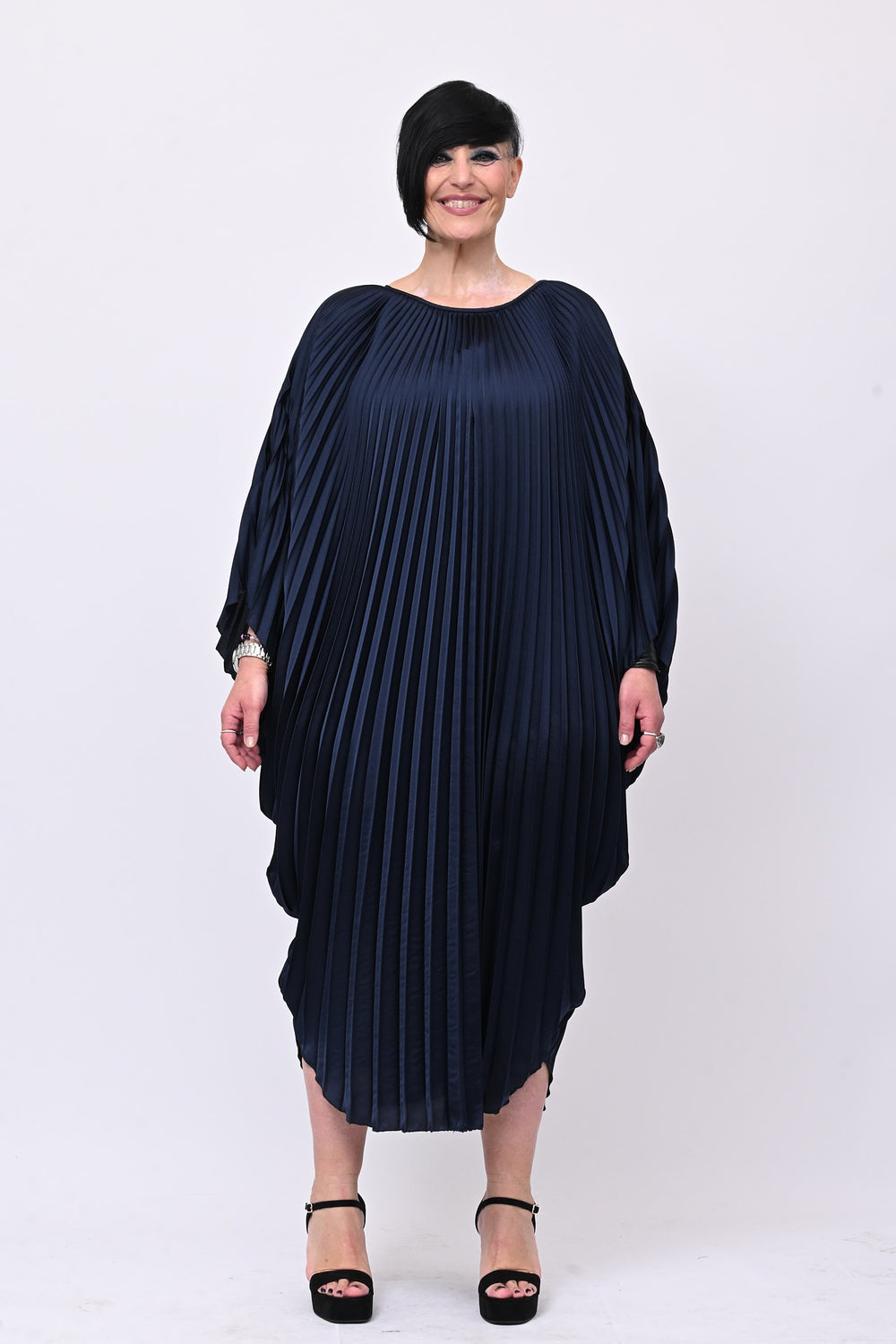 Caftano plisse over - Blu