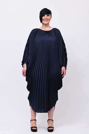 Caftano plisse over - Blu