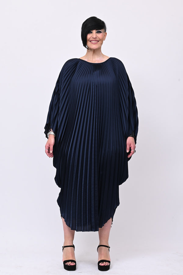 Caftano plisse over - Blu