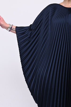 Caftano plisse over - Blu