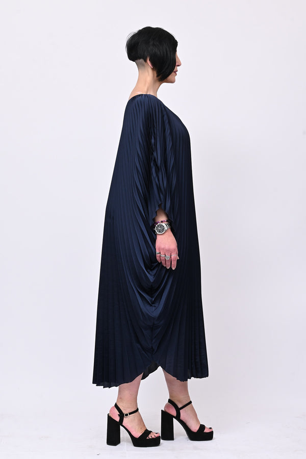Caftano plisse over - Blu