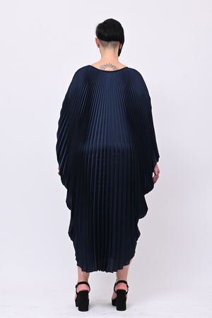 Caftano plisse over - Blu