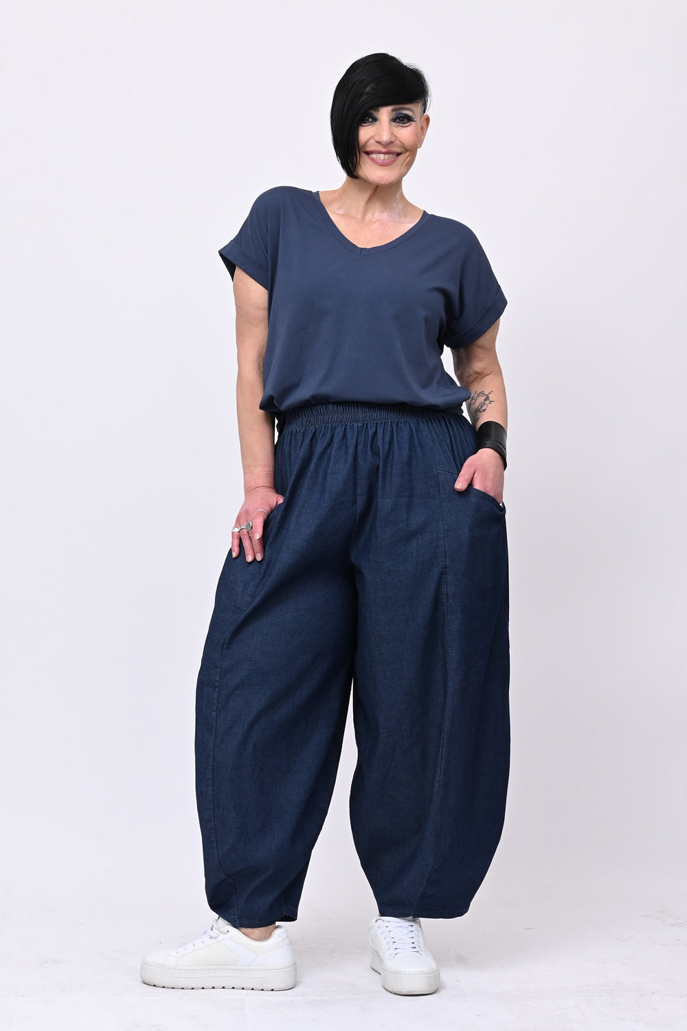 Pantabaloon chambray - Blu scuro