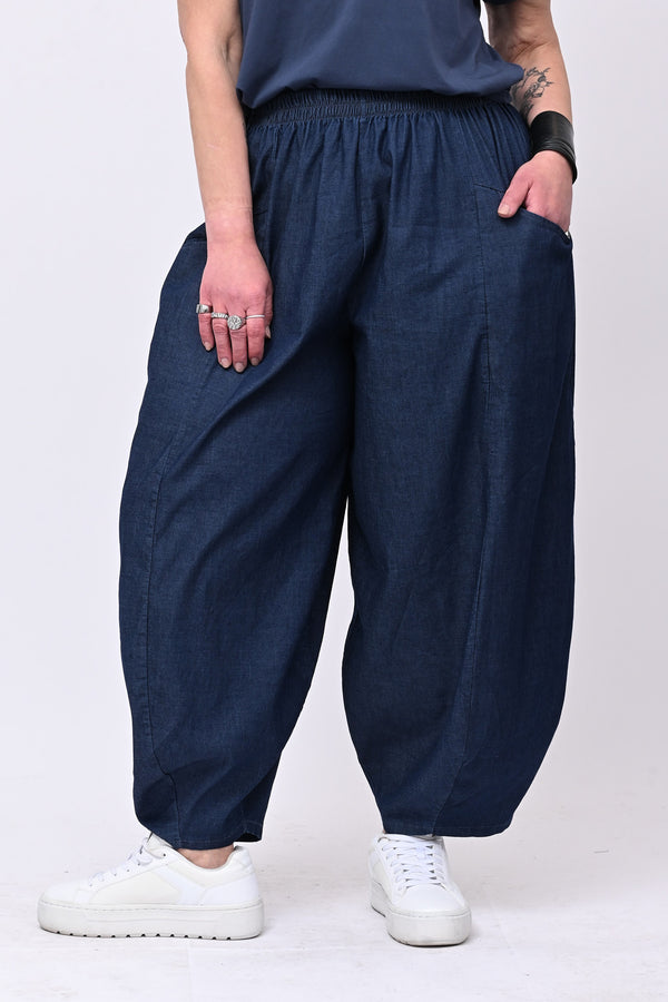 Pantabaloon chambray - Blu scuro