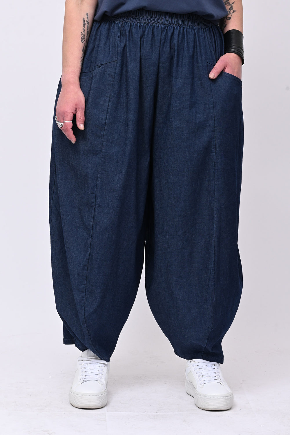 Pantabaloon chambray - Blu scuro