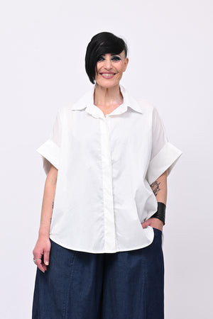 Camicia cotone stodata - Bianco
