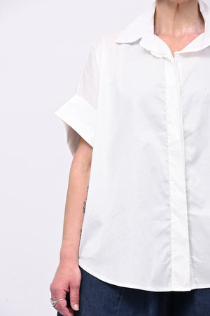 Camicia cotone stodata - Bianco