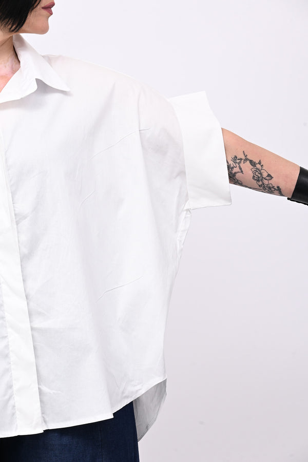 Camicia cotone stodata - Bianco
