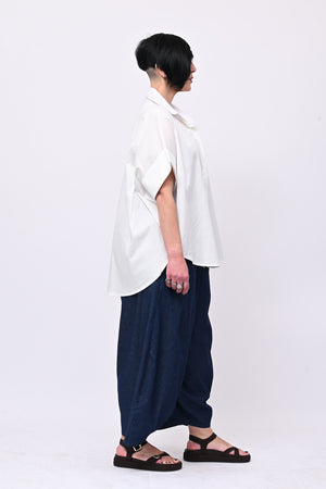 Camicia cotone stodata - Bianco