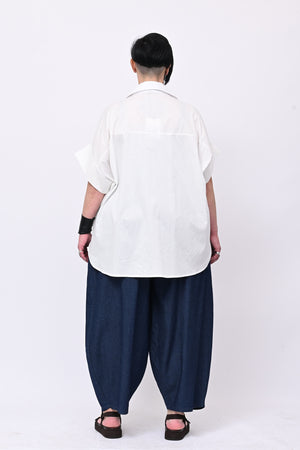 Camicia cotone stodata - Bianco